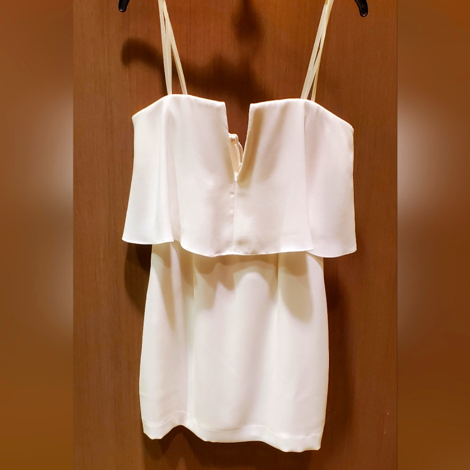 Bcbg Elegant White Dress With Straps Option
